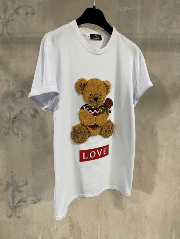 Maglietta Bear Love Bianco| T-shirt