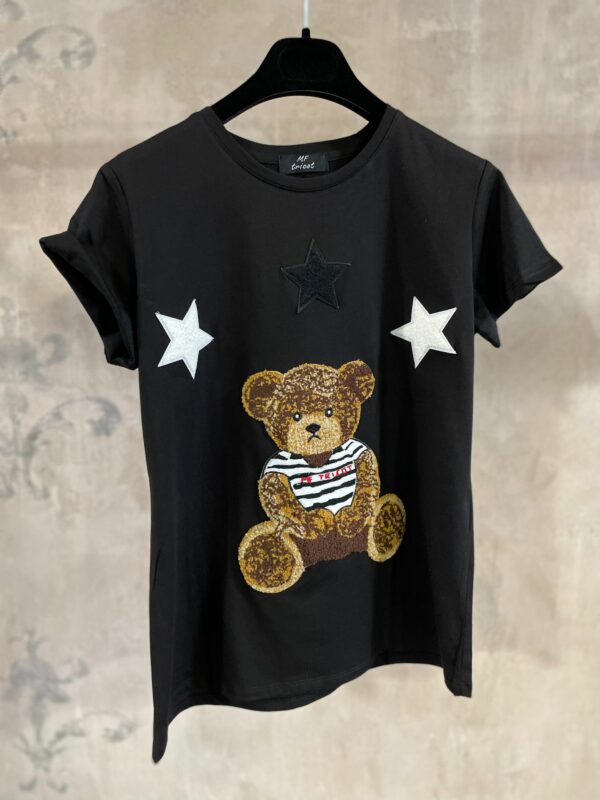 T-Shirt Nera da Donna MF Bear Star