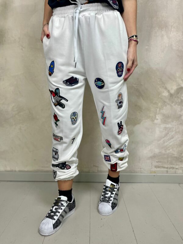 Joggers Donna con Stemmi Bianco