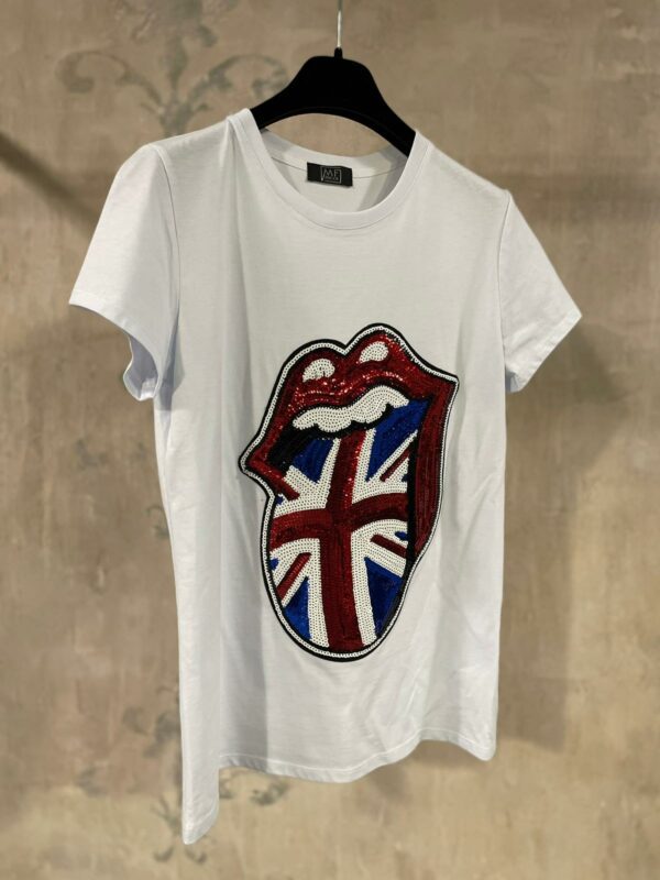 T-shirt Rolling UK Donna Bianco