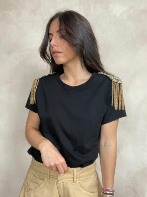 T-shirt Spalloni Oro Nero