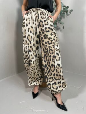 Pantalone Leopardato Parachute da Donna