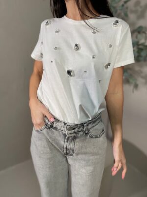 T-Shirt da Donna con Pietre Gioiello