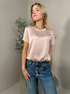 T-Shirt Rosa Cipria da Donna