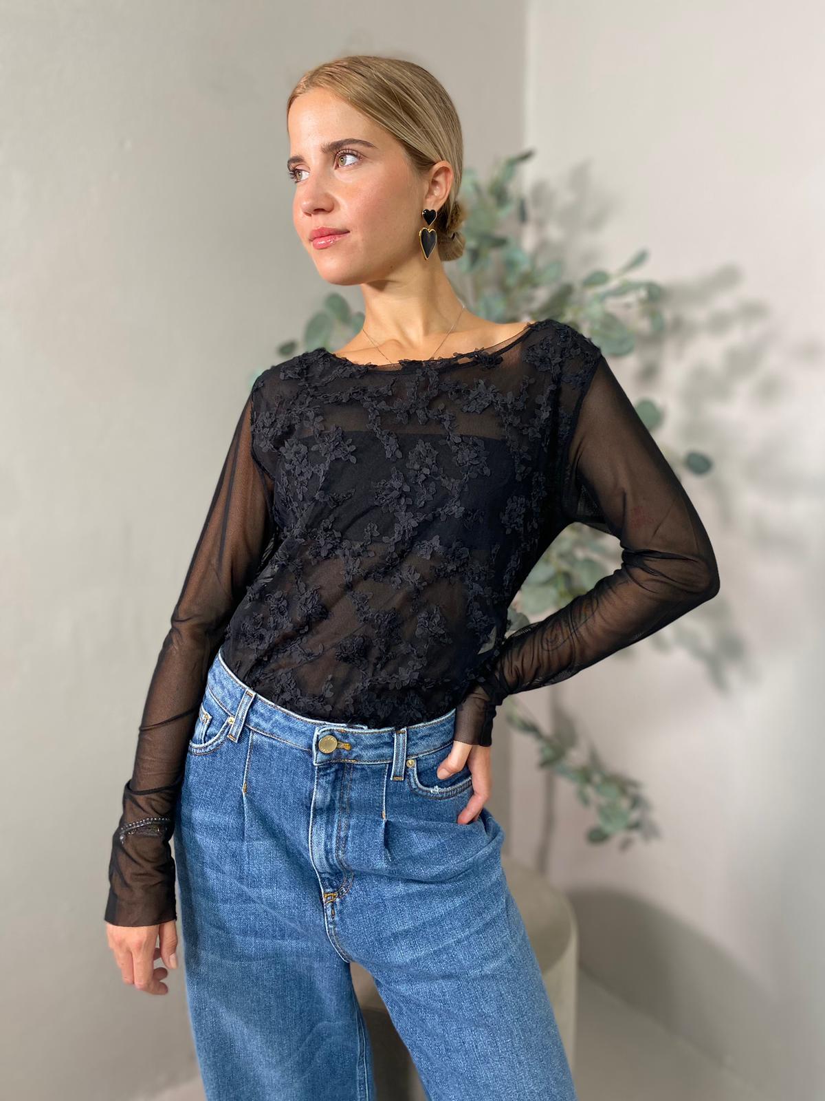 Maglia Tulle Nera MF Tricot Shop